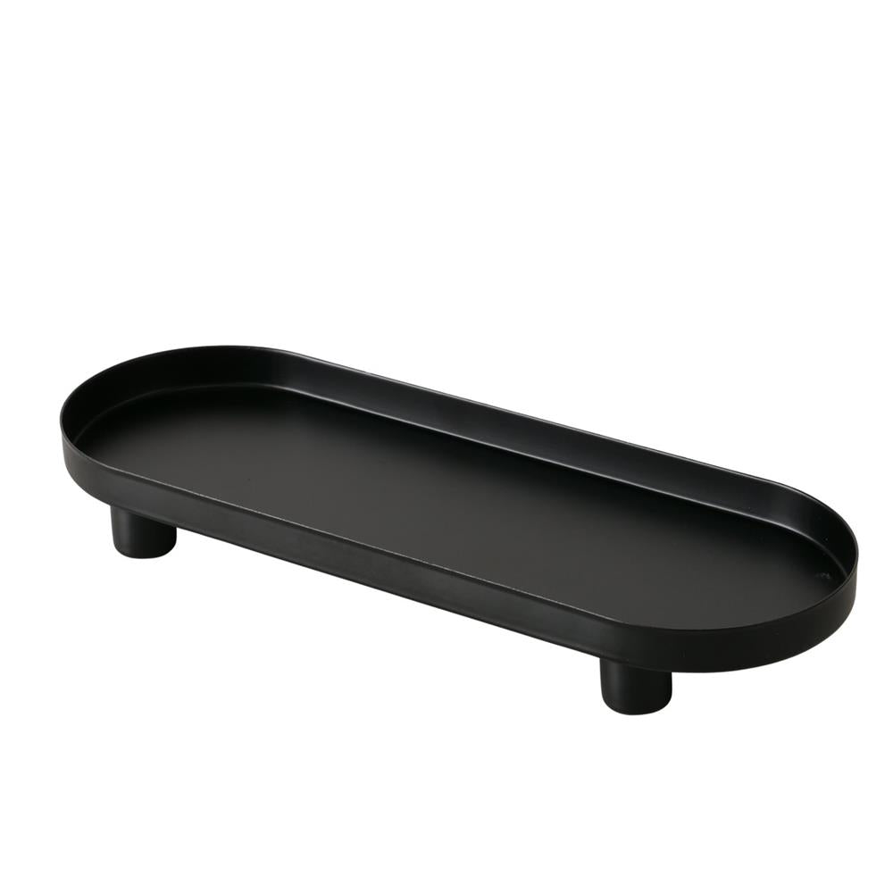 BOLTZE Tablett Manon Metall schwarz oval matt 28 cm modern