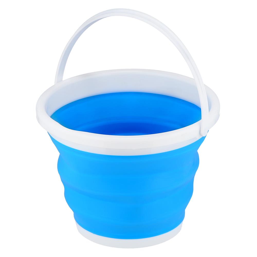 NILS CAMP Faltbarer Eimer 10L blau für Camping Outdoor Haushalt platzsparend