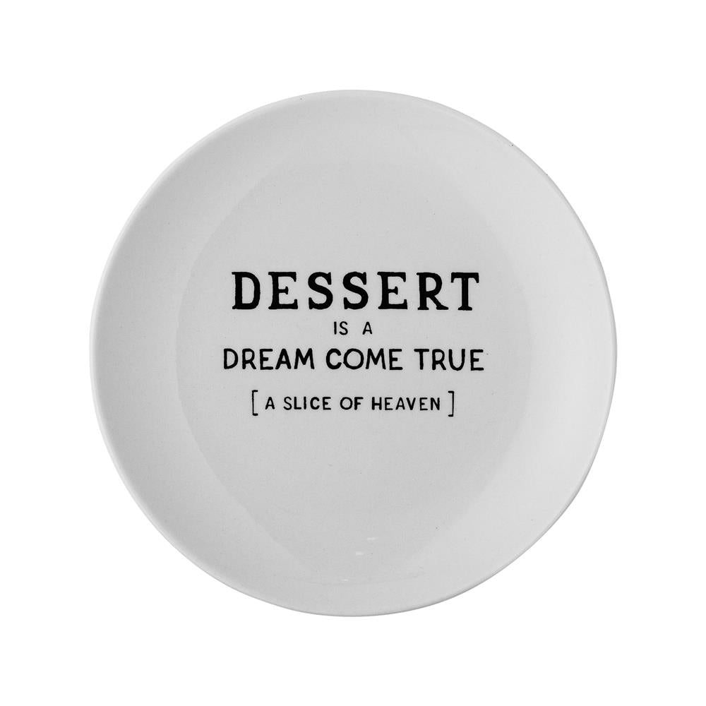 Bloomingville Wendy Teller weiß D15 cm aus Steingut – Dessertteller für Küche & Tischdeko