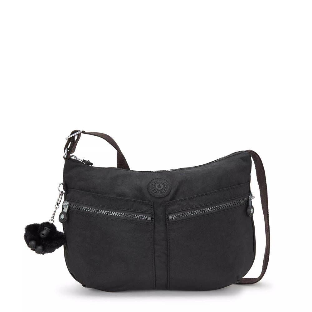 Kipling IZELLAH, mittelgroße Schultertasche, Black Noir (schwarz), Umhängetasche mit viel Stauraum