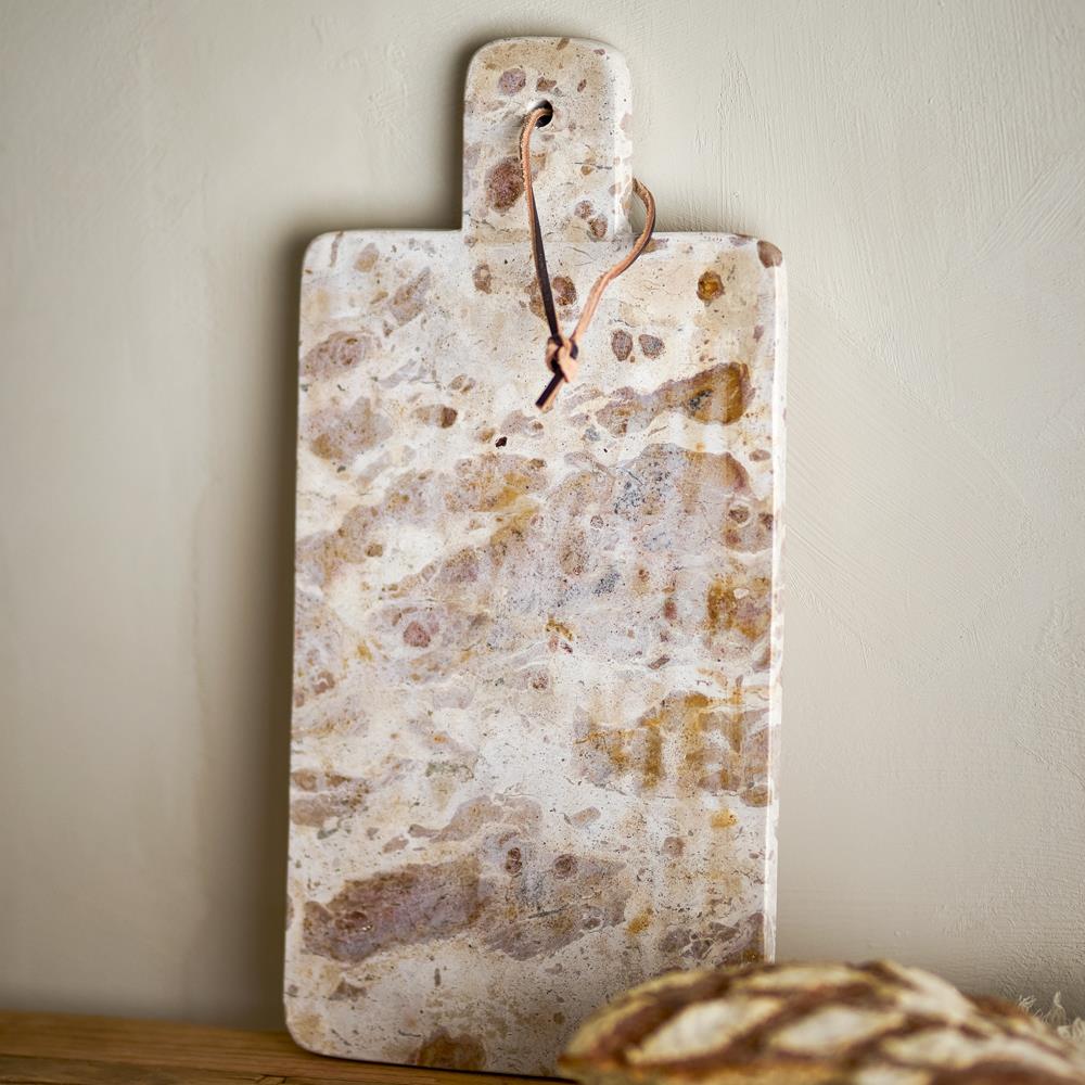 Bloomingville Nukaka Schneidebrett Marmor braun Servierbrett Küche Deko Naturstein
