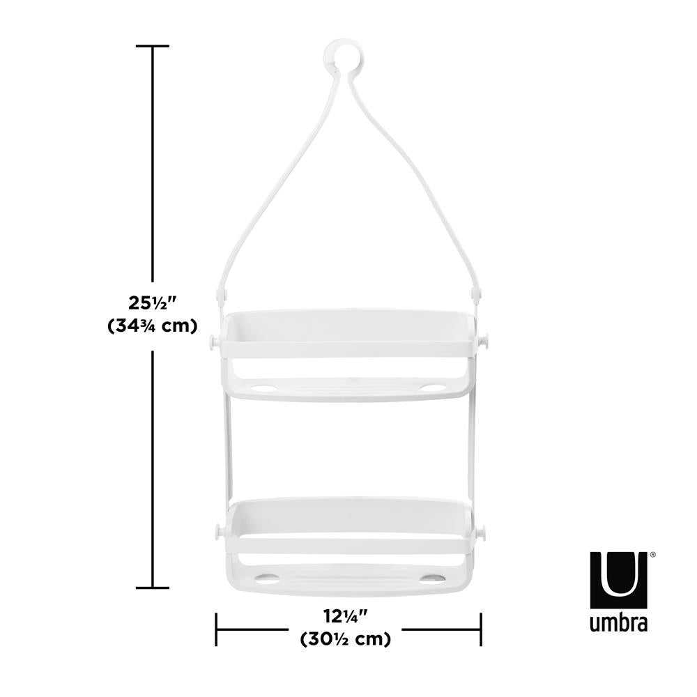 Umbra Flex Duschablage, Duschregal ohne Bohren, Duschcaddy, Duschdiener, in Weiß