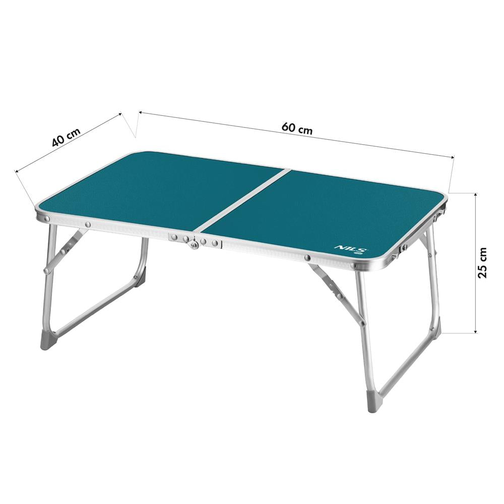 NILS CAMP Campingtisch kompakt faltbar in blau für Camping Picknick Outdoor leicht