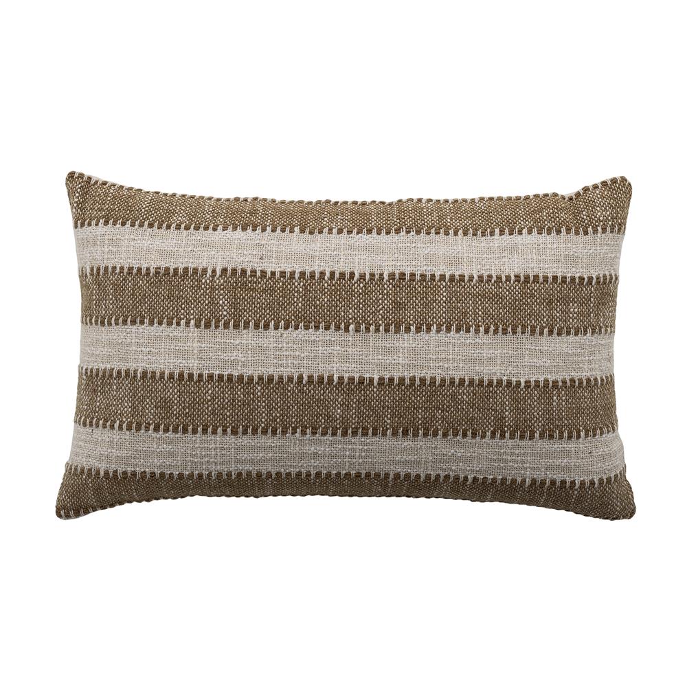 Bloomingville Cinta Kissen natur - Baumwollkissen gestreift Sofa Wohnzimmer Dekokissen