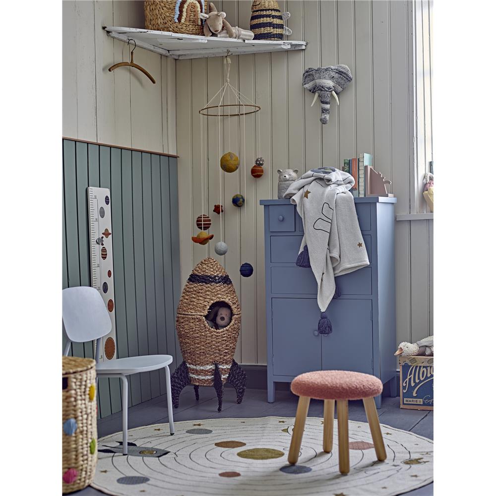 Bloomingville MINI Space Decke, Weltraum, mit recycelter Baumwolle, Kinderzimmer, dänisches Design