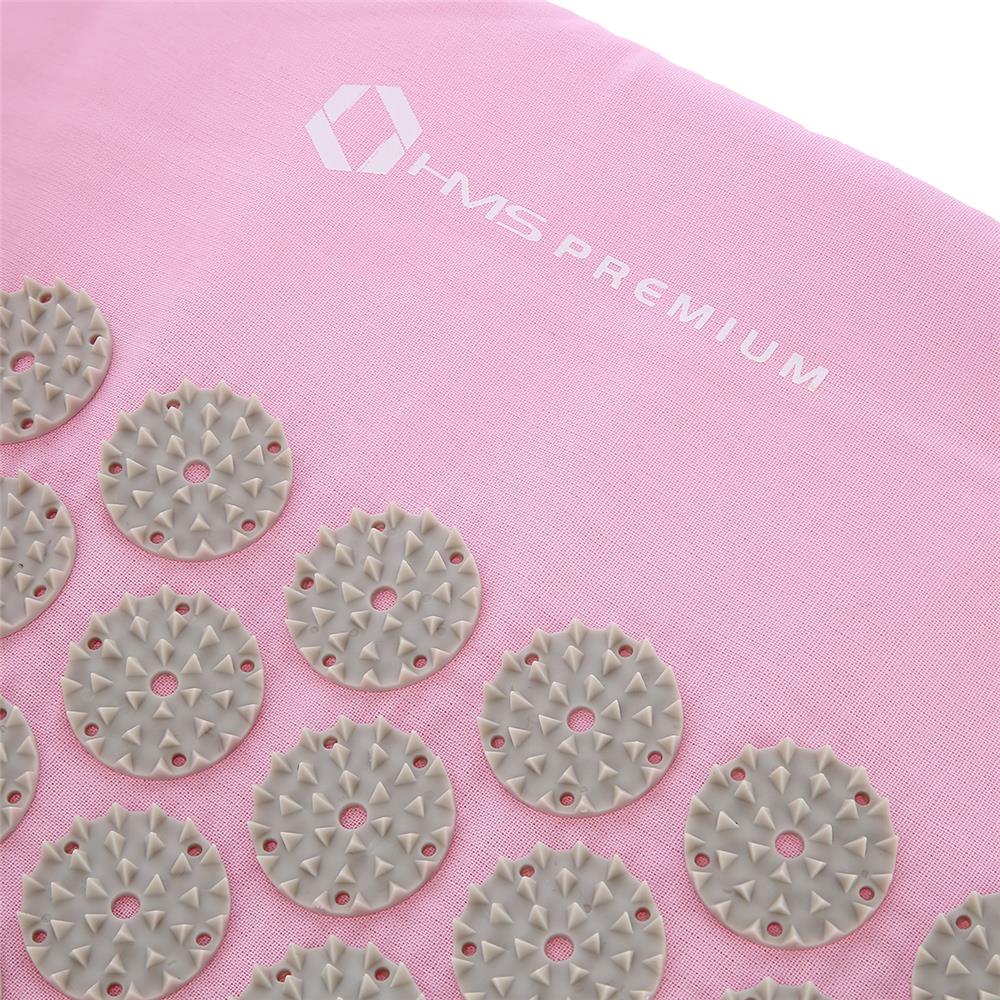 HMS Premium AKM04 Akupressurmatte mit Kissen Rosa/Grau 15444 Punkte