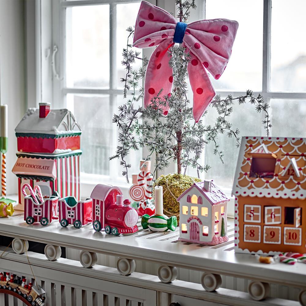 Bloomingville Bertie Weihnachtsanhänger Zug Rot Birkenholz Christbaumschmuck