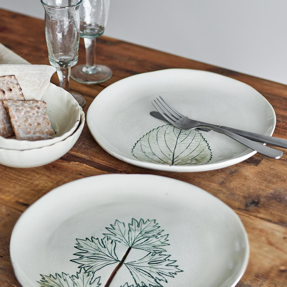 Bloomingville Aubrin Teller 2er Set 27 cm Steingut natur groß