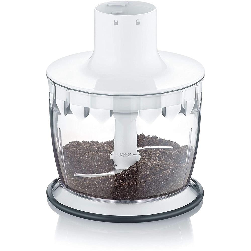 GRAEF Stabmixer HB 501 und 3-teiliges Zubehör-Set Mixstab Pürierstab Zerkleinerer Weiß/Edelstahl | B-Ware
