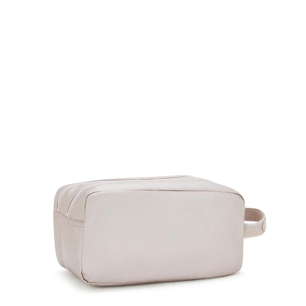 Kipling AGOT, Kulturtasche, Metallic Glow (beige), Kosmetiktasche mit Reißverschluss & Fächern