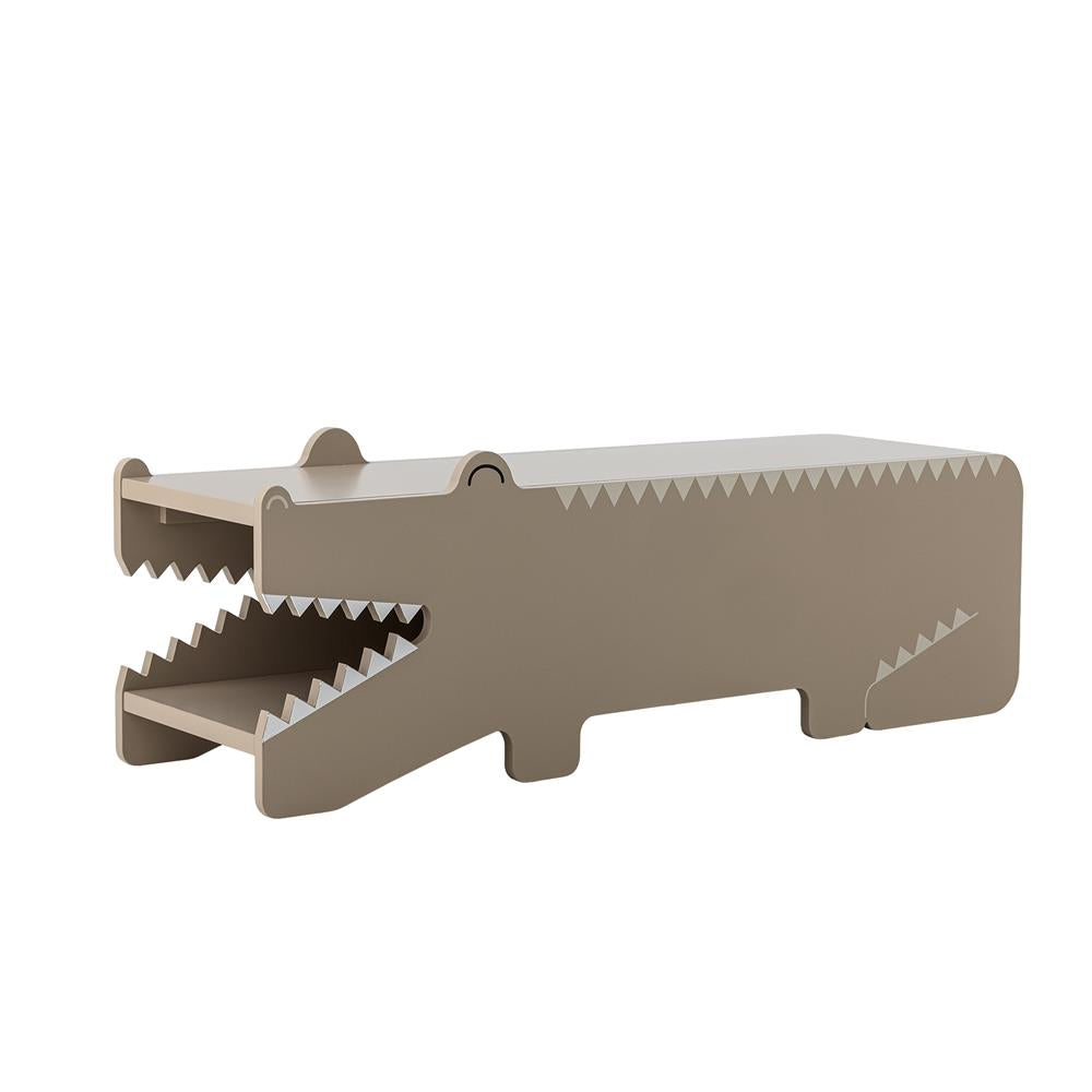 Bloomingville MINI Arnie Bank natur - Kinderbank Alligator mit Stauraum Holz für Kinderzimmer & Spiel