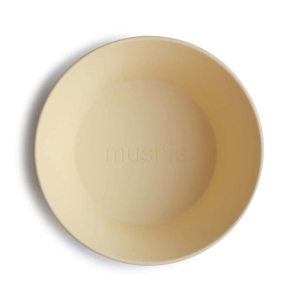 Mushie Kinderschüssel 2er Set, Pale Daffodil, rund, BPA-frei