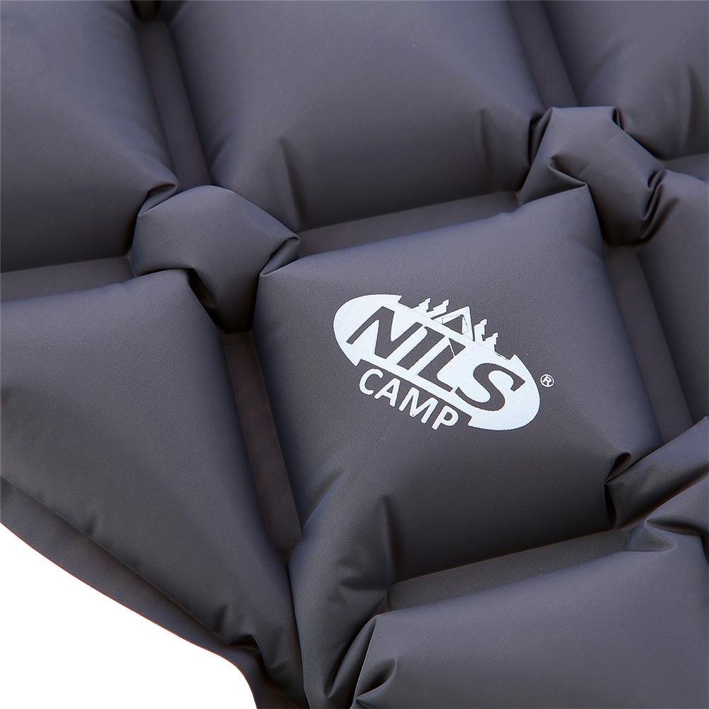 NILS CAMP Campingmatte leicht in grau mit Luftpumpe Outdoor Trekking Reisen
