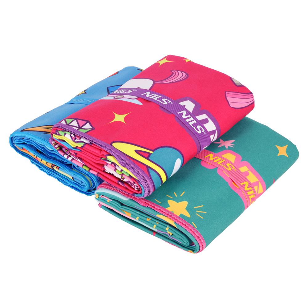 NILS Mikrofaser Kinderhandtuch 160x80 cm Unicorn - leichtes Handtuch für Camping, Strand & Schule