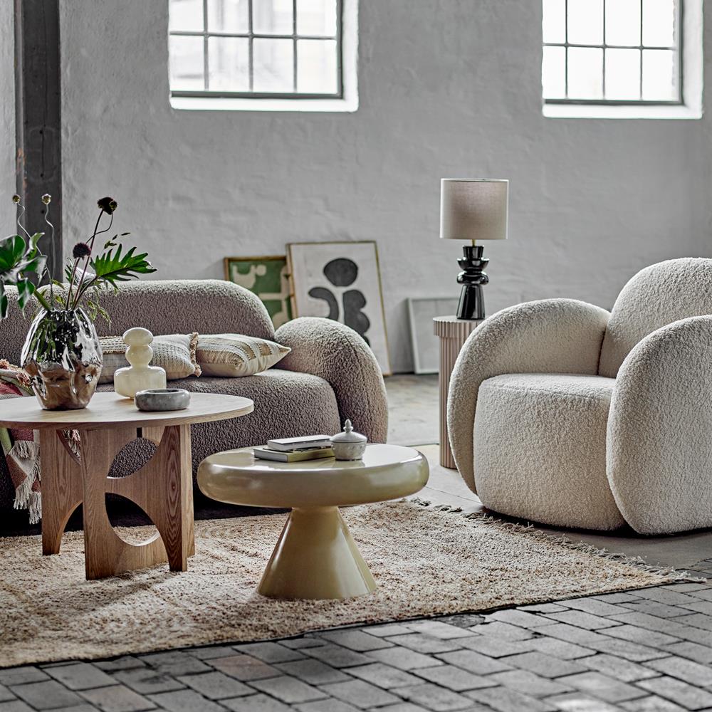 Bloomingville Lio Tischlampe schwarz - Steingut Lampe mit E27 für Wohnzimmer & Tischbeleuchtung