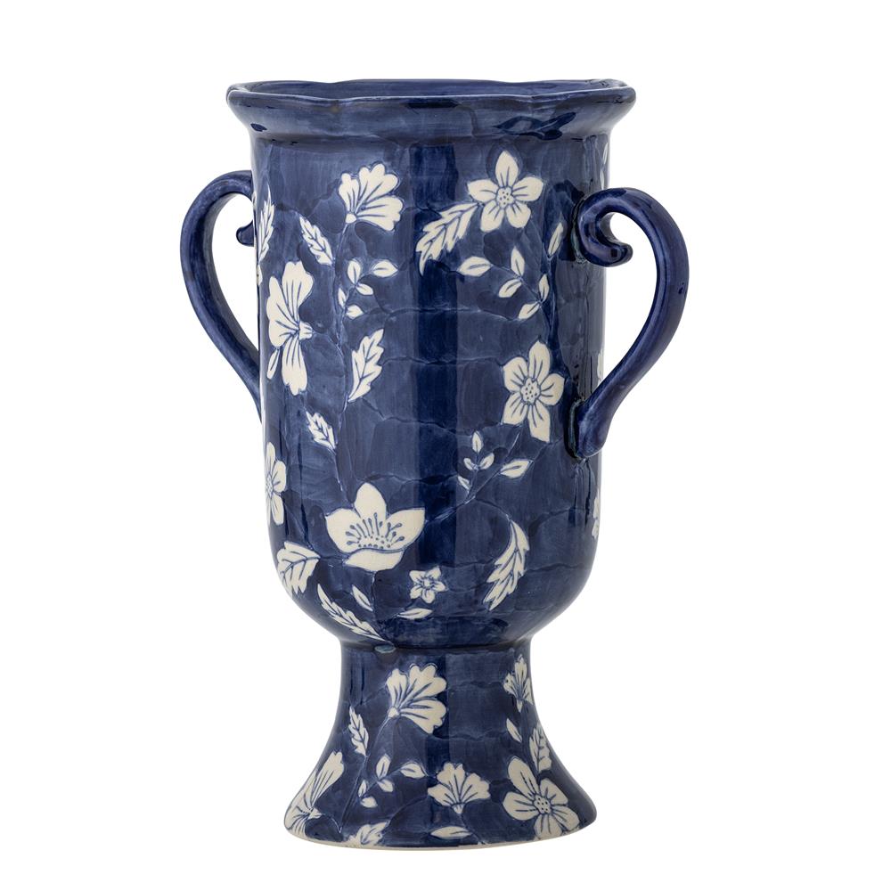 Bloomingville Amara Vase blau Steingut D 12 x H 21 cm Dekoration Wohnaccessoire