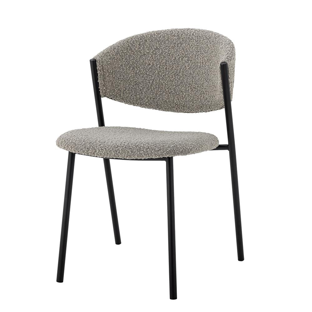 Bloomingville Marlo Esszimmerstuhl grau - Polsterstuhl mit Metallgestell für Esszimmer & Küche