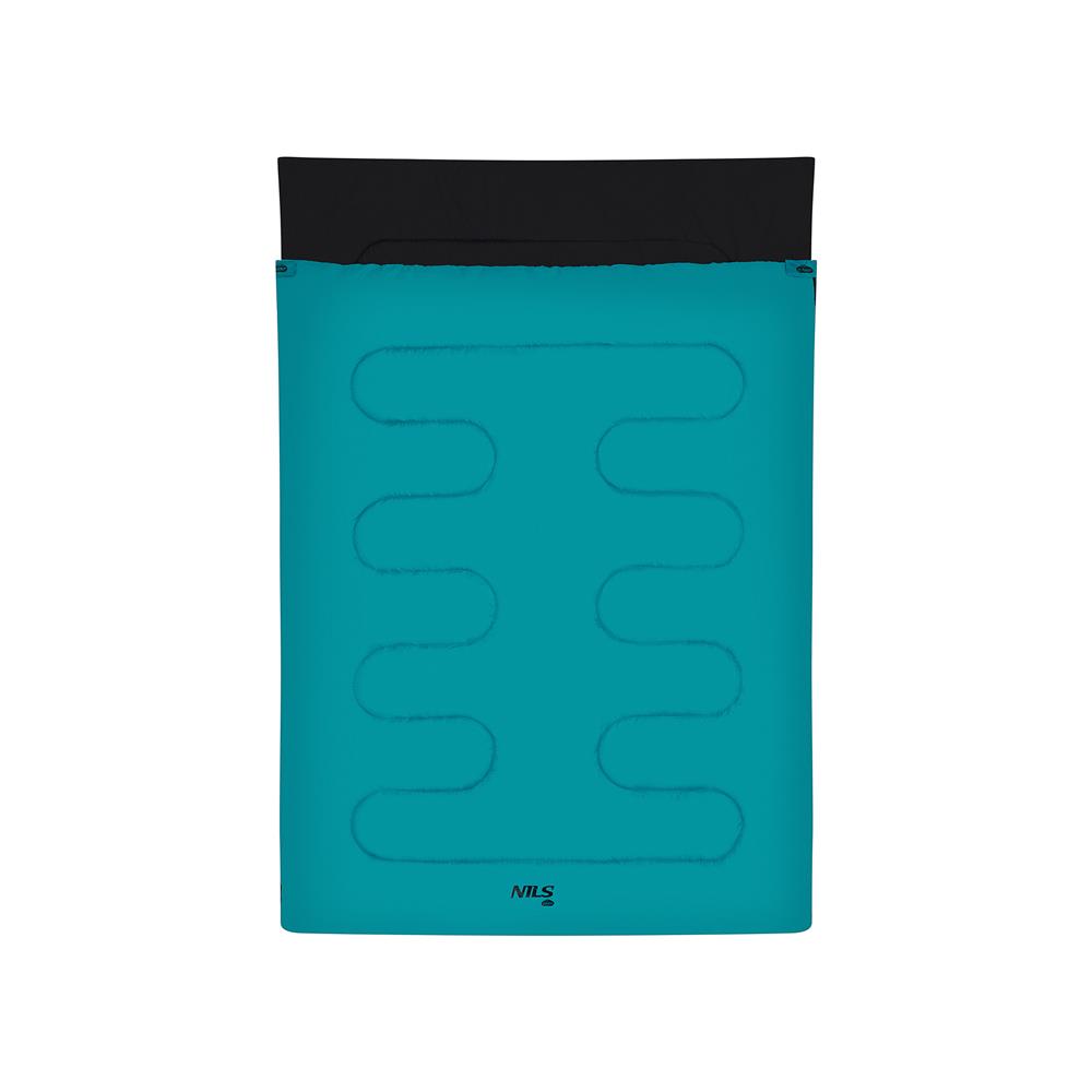 NILS CAMP Doppelschlafsack für 2 Personen Blau - warmer Campingschlafsack für Outdoor & Camping