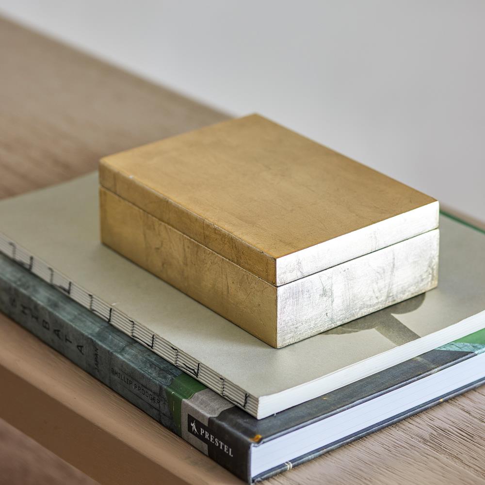 Bloomingville Nenon Box gold - MDF Aufbewahrungsbox glänzend für Schmuck Deko & Ordnung