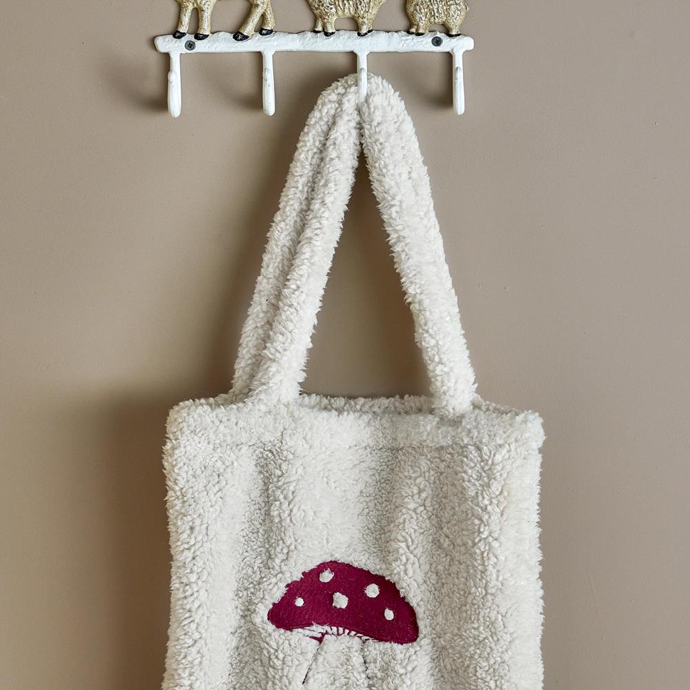 Bloomingville MINI Mushroom Tasche mit Pilzmotiv fürs Kinderzimmer & unterwegs, weiß