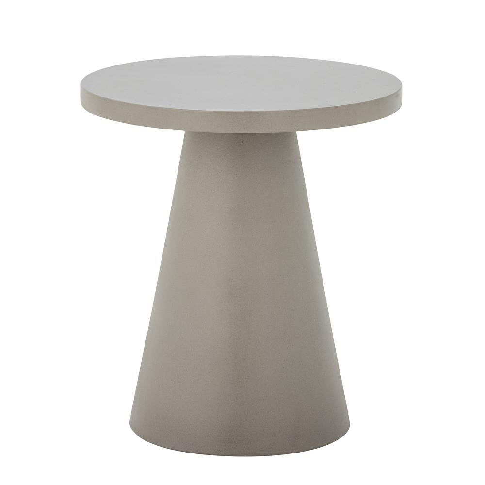 Bloomingville Ray Beistelltisch aus Fibercement in Grau – runder Outdoor Beistelltisch für Terrasse