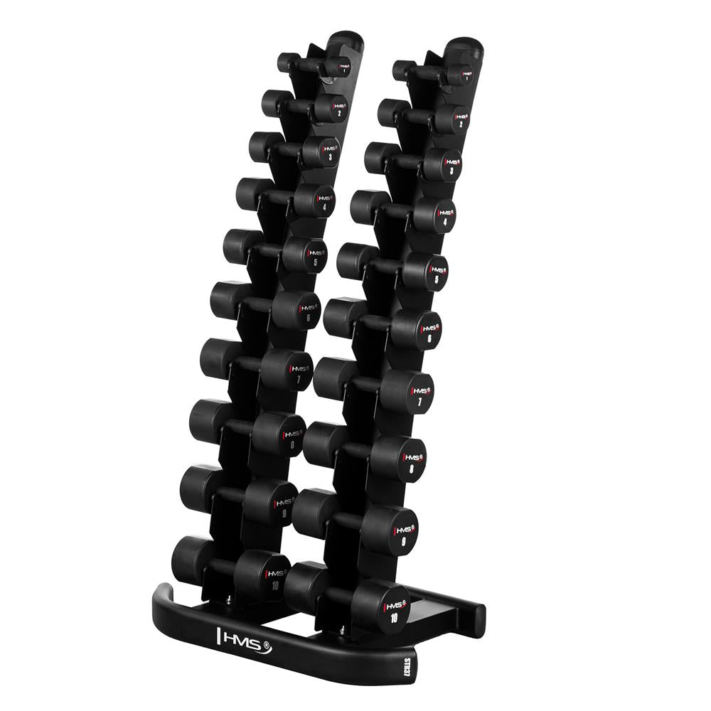 Kurzhantel Set 2x 5 kg TPU Schwarz gerändelt | HMS HPT
