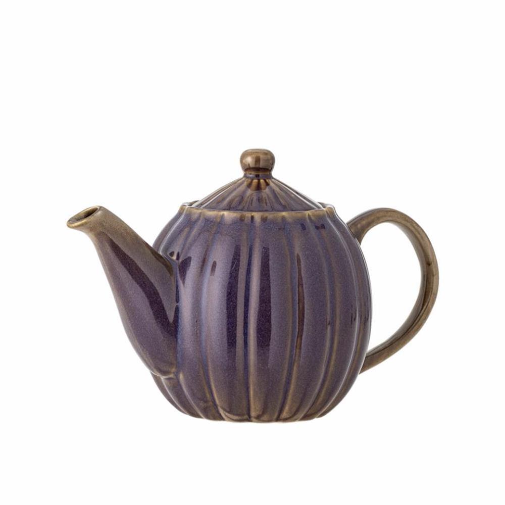 Bloomingville Latina Teekanne, Violett, 1 Liter, Steingut, dänisches Design