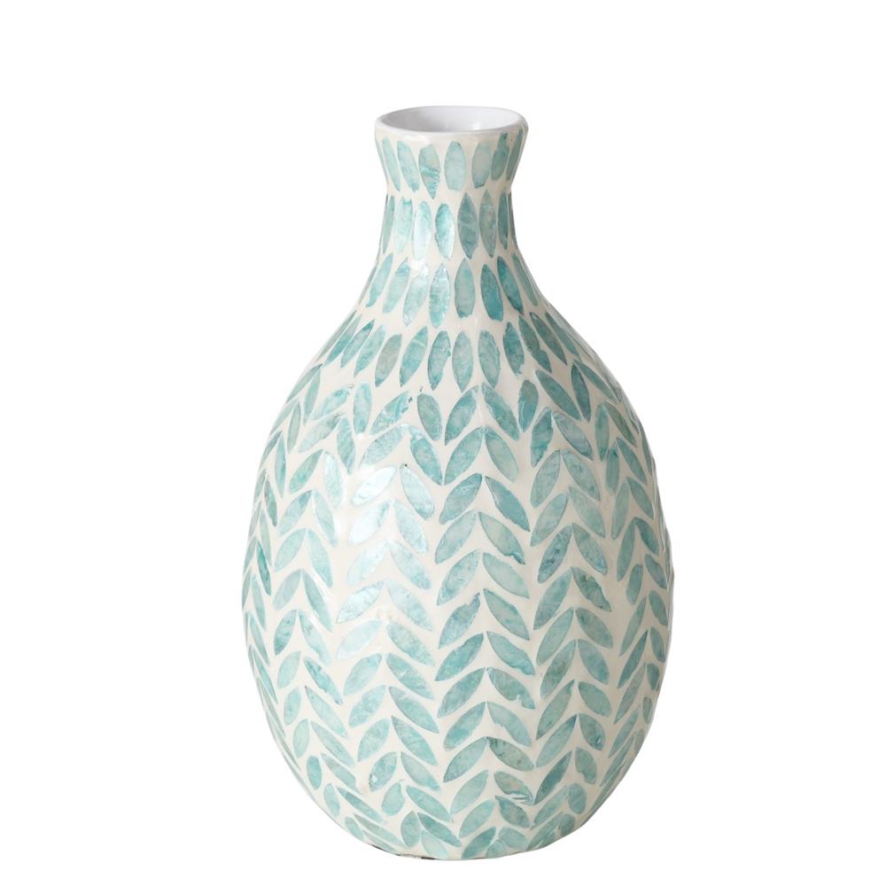 BOLTZE Vase Livas dekorative Vase Bambus Capiz rund 31 cm