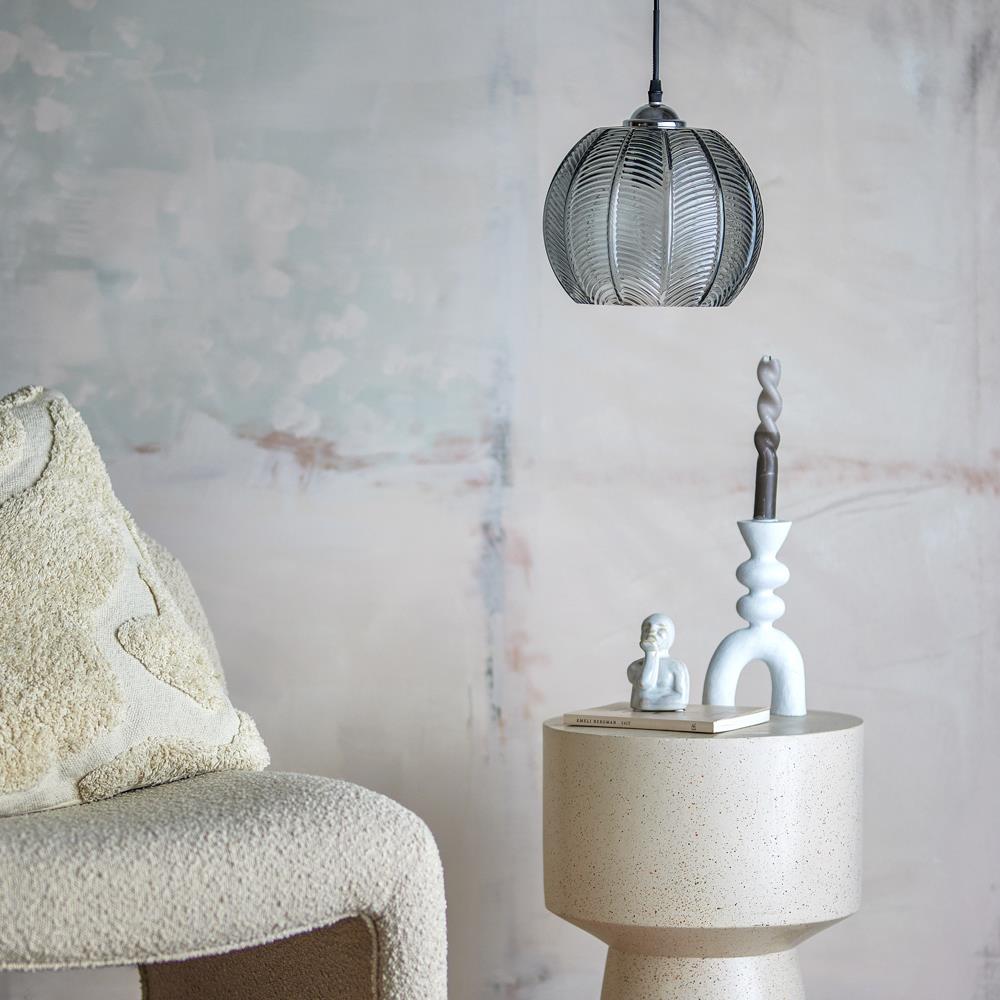 Bloomingville Adar Hängeleuchte grau D22 cm aus Glas – Pendelleuchte für Esszimmer & Wohnzimmer
