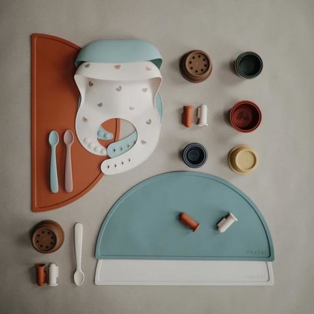 Mushie Silikon-Platzdeckchen, Clay, Tischset, BPA-frei