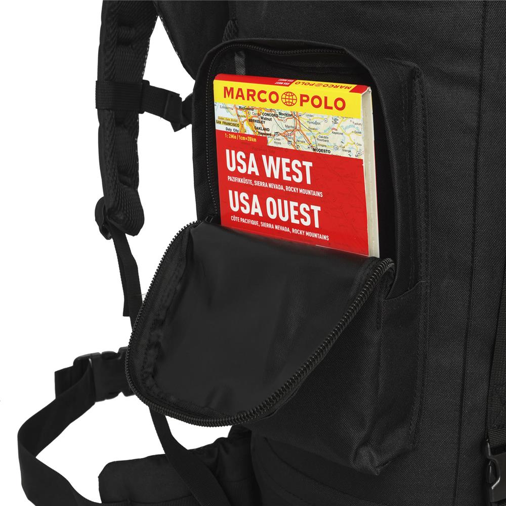 NILS CAMP Militärrucksack Eagle 70L Schwarz - Trekking Rucksack Outdoor Camping Survival