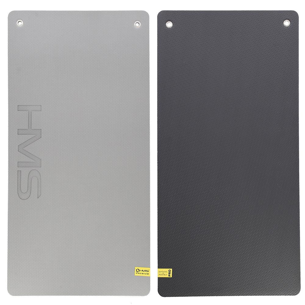 Fitnessmatte 120x60 cm 15 mm Hellgrau/Schwarz | HMS Premium MFK07