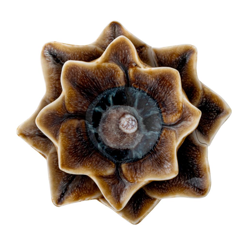 Bloomingville Dinah Teelichthalter braun Steingut organische Form