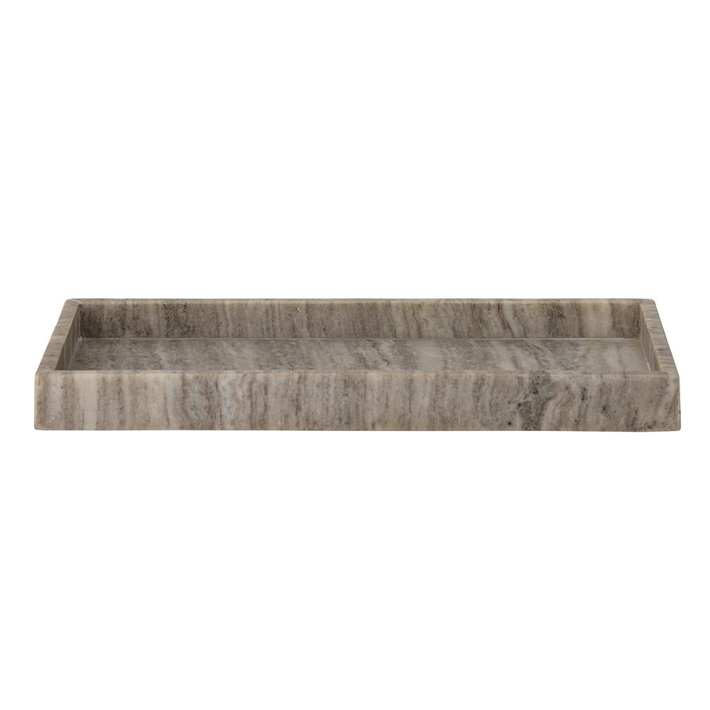 Bloomingville Majsa Tablett – braunes Marmor-Tablett, 38x18 cm, vielseitig & lebensmittelgeeignet