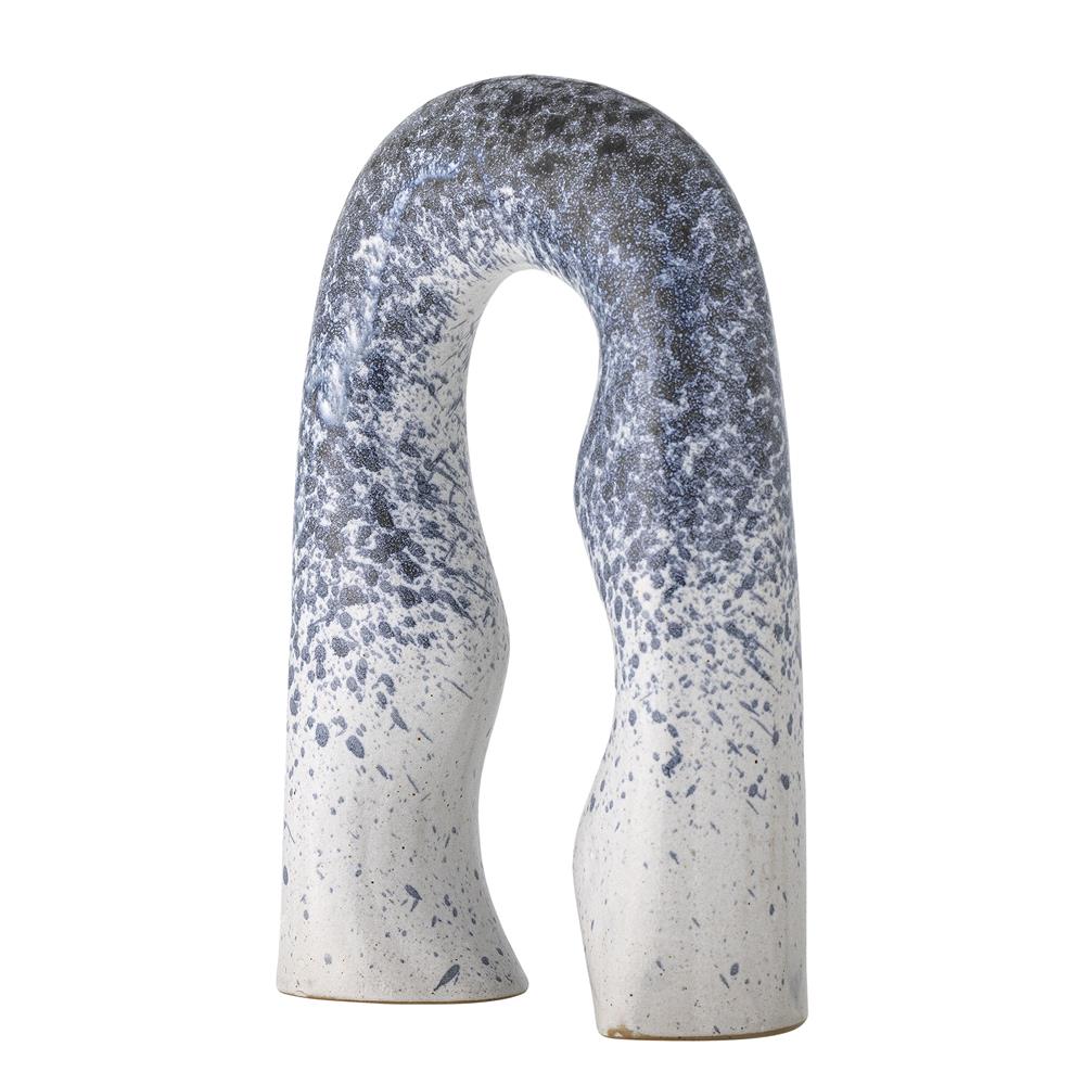 Bloomingville Gate Deko aus Steingut in Blau – skulpturale Deko für Wohnzimmer und Regal