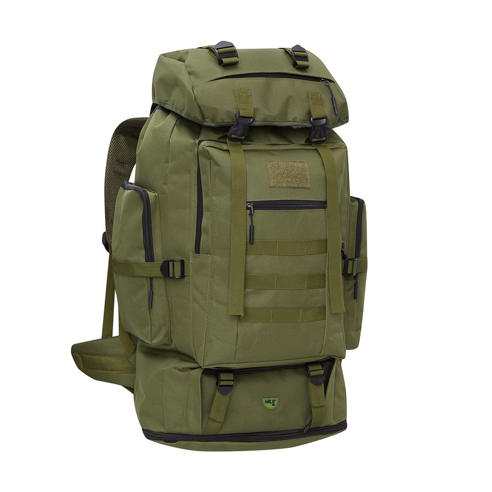 NILS CAMP taktischer Trekkingrucksack Magnum 100L in Grün - großer Outdoor Rucksack