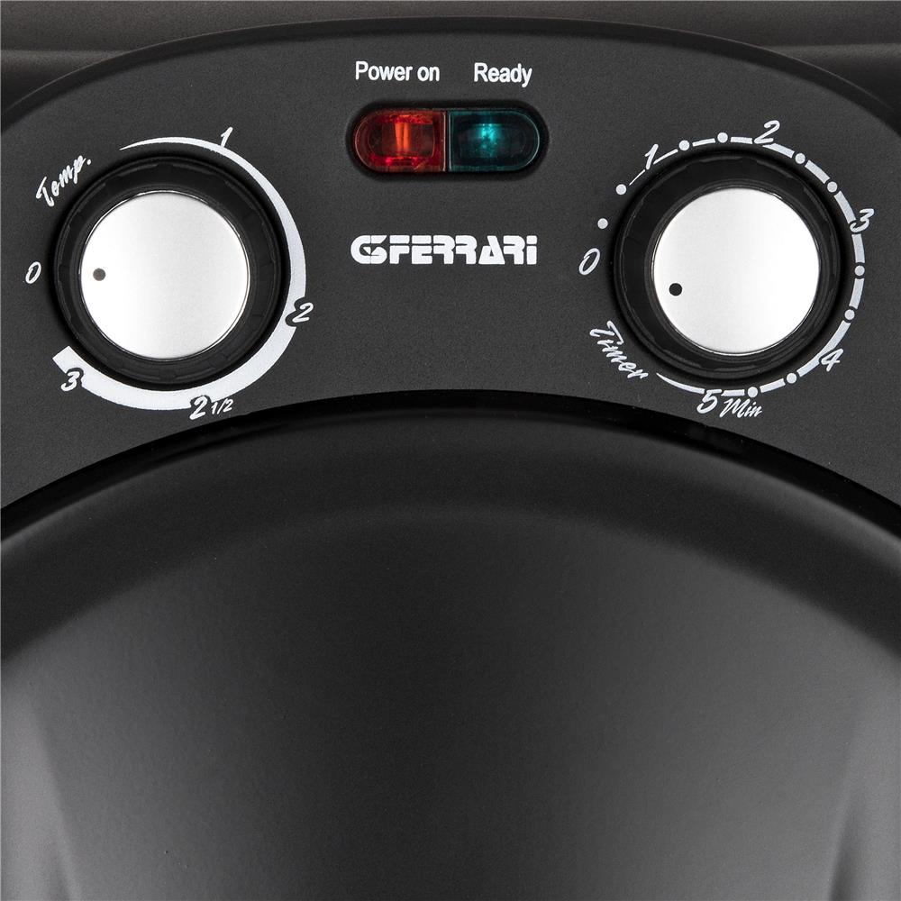 G3Ferrari elektrischer Pizzaofen Napoletana schwarz inkl. 2-ten Stein zum Überbacken im Deckel bis 400 °C