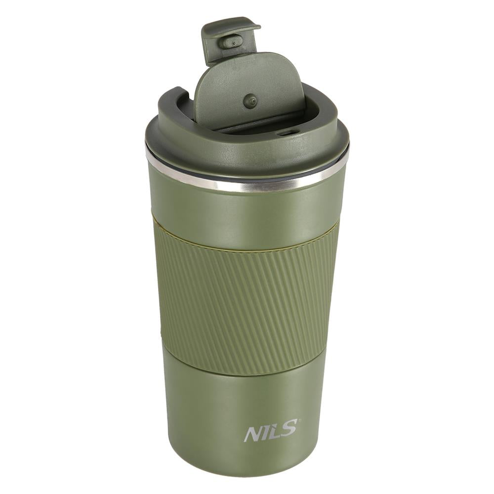 NILS Thermobecher 510 ml Edelstahl grün auslaufsicher Coffee-to-go-Becher für Camping Reisen Alltag