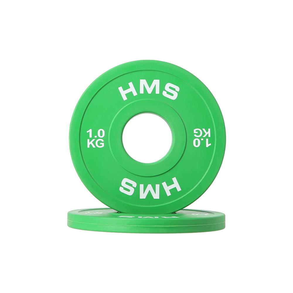 Hantelscheibe 1 kg Gummiert 50 mm, 2 Stück | HMS CBRS10