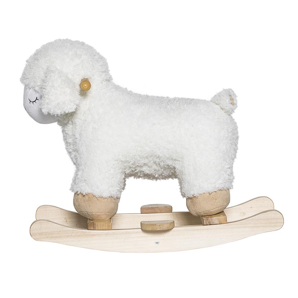 Bloomingville MINI Laasrith Schaukeltier Schaf Weiß Kleinkindspielzeug Schaukelspielzeug