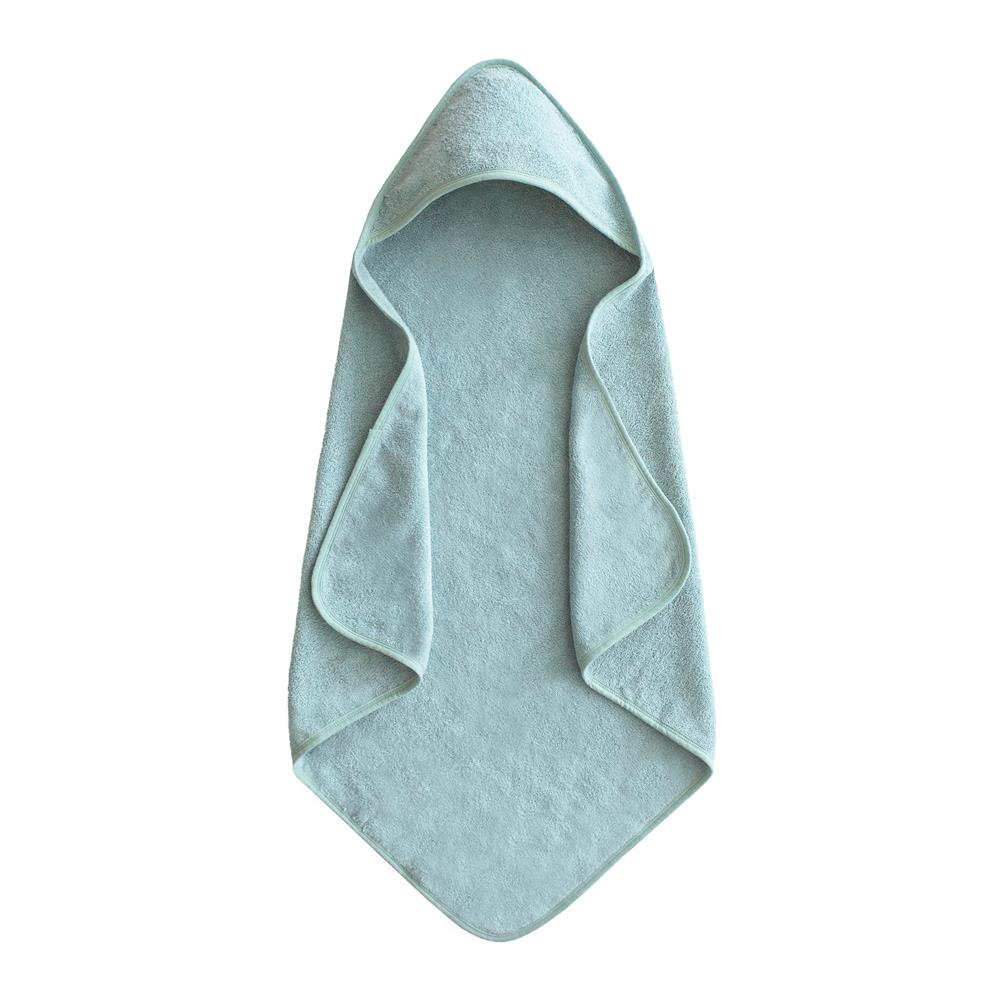 Mushie Baby-Kapuzenhandtuch, Sea Mist, aus 100% Bio-Baumwolle