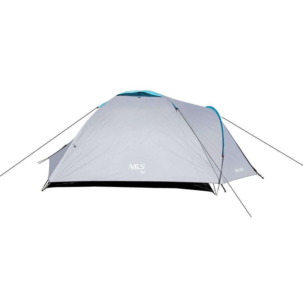 NILS CAMP Rocker Zelt für 3 Personen in Grau - Campingzelt mit Vorraum für Outdoor, Trekking & Camping