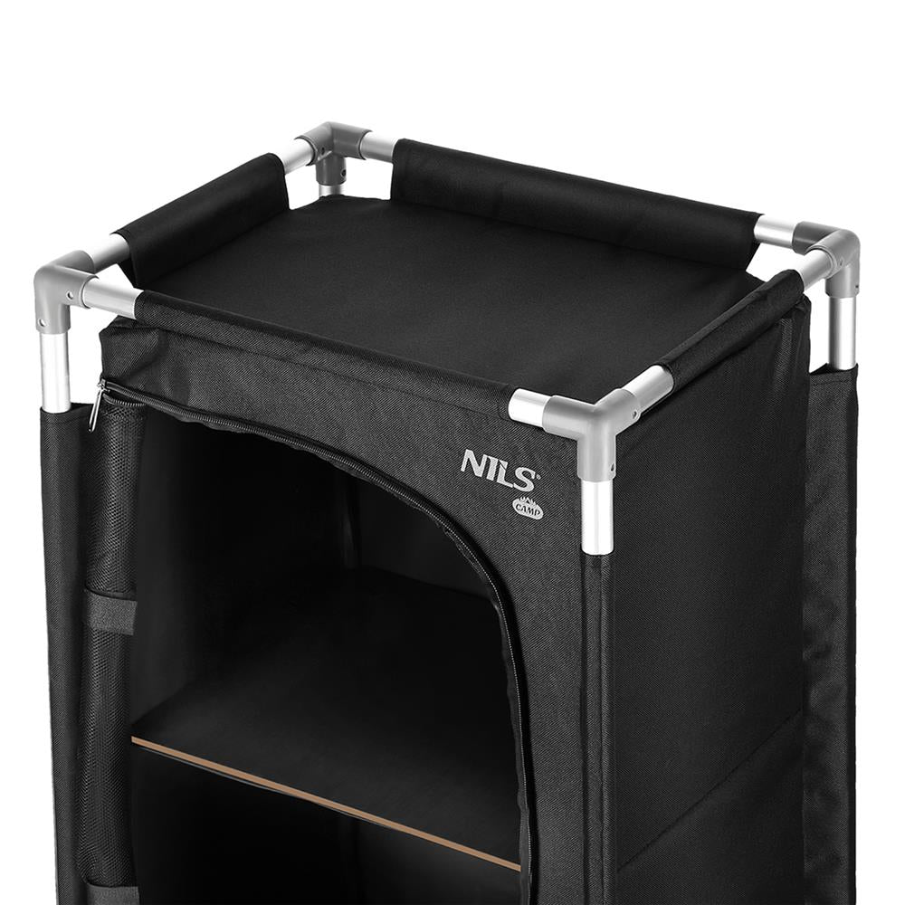 NILS CAMP Campingschrank faltbar - leichter Outdoor Schrank mit Netzfächern für Camping & Reisen