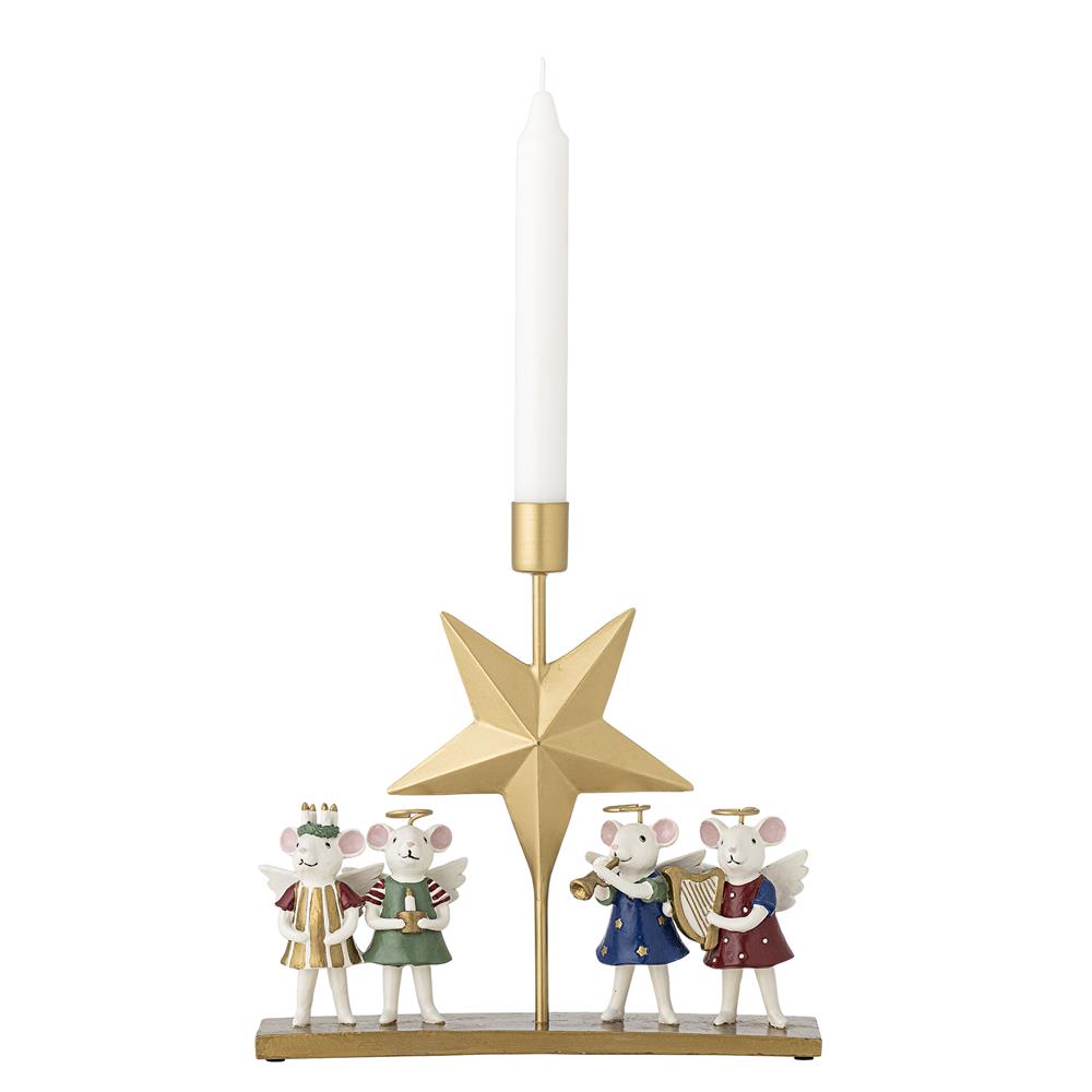 Bloomingville Peo Kerzenhalter Bunt Polyresin Weihnachtsdeko Engelmaus