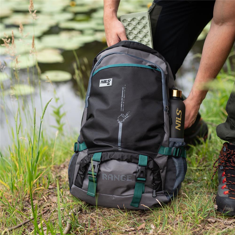 NILS CAMP Trekkingrucksack Range 45L Schwarz - Outdoor Rucksack Wandern Camping
