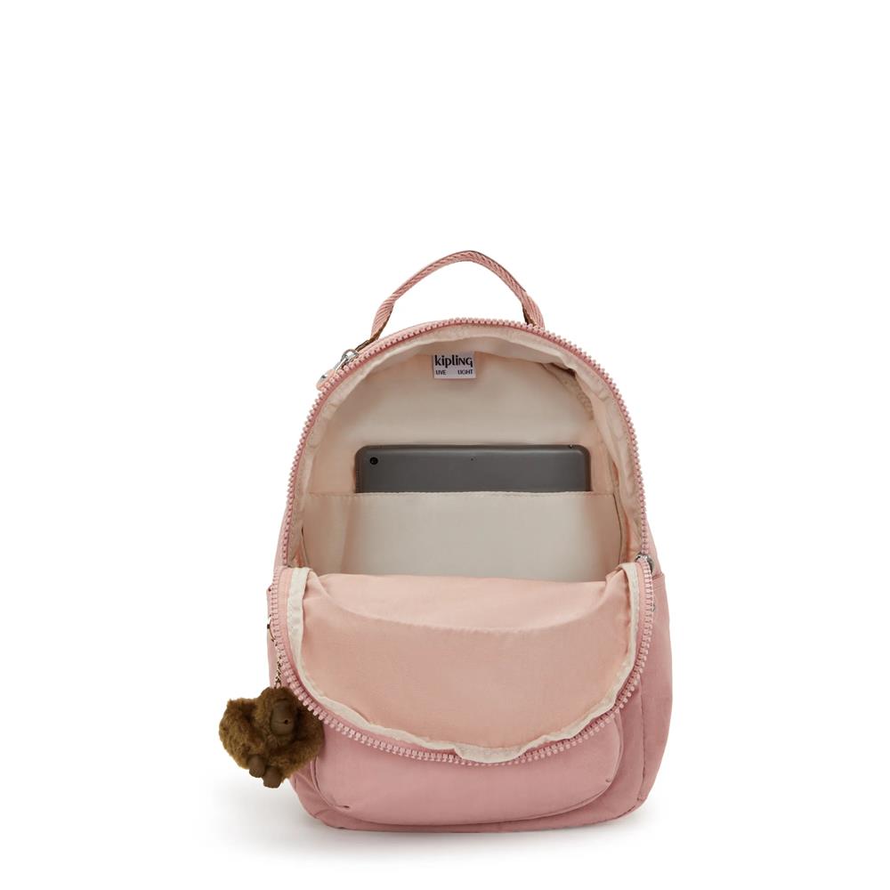 Kipling SEOUL S, kleiner Rucksack, Memory Pink (pink), Rucksack mit Tabletfach 11 Zoll