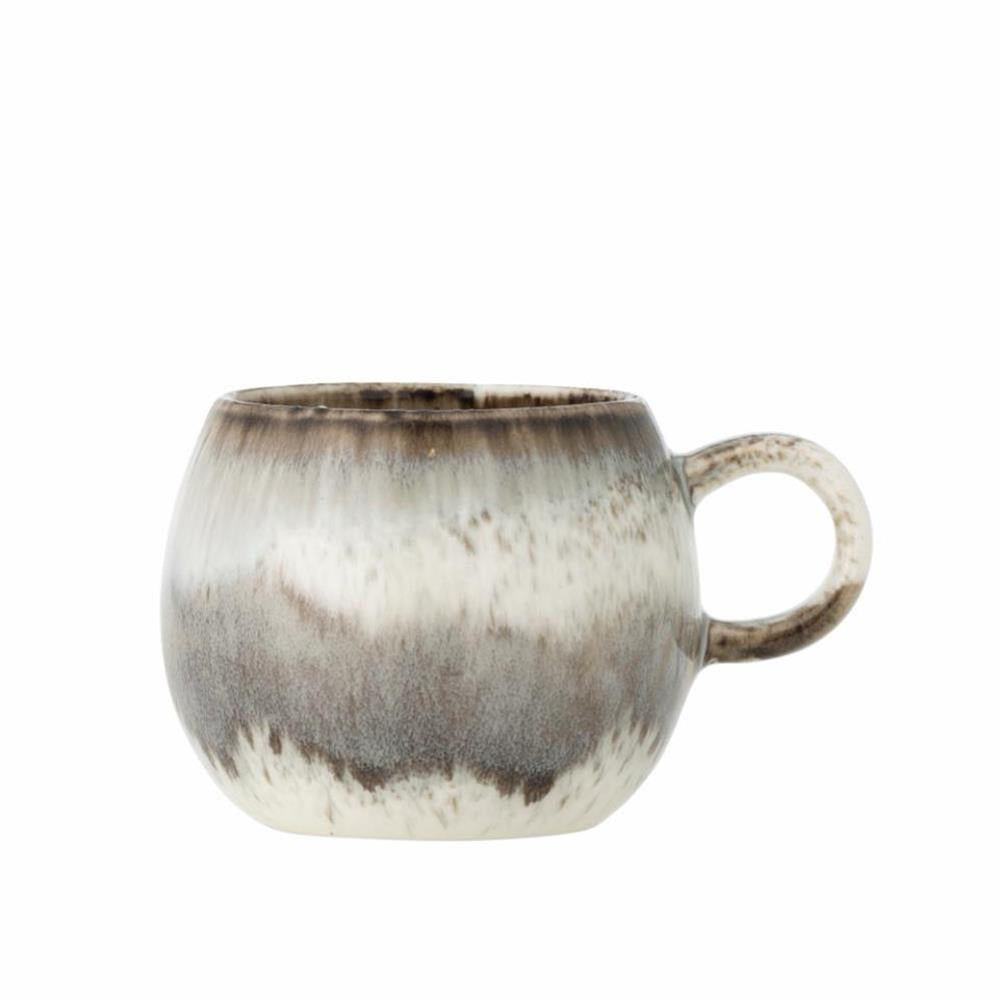 Bloomingville Paula Espressotasse Grau Steingut D7xH6 cm – reaktive Mini-Tasse