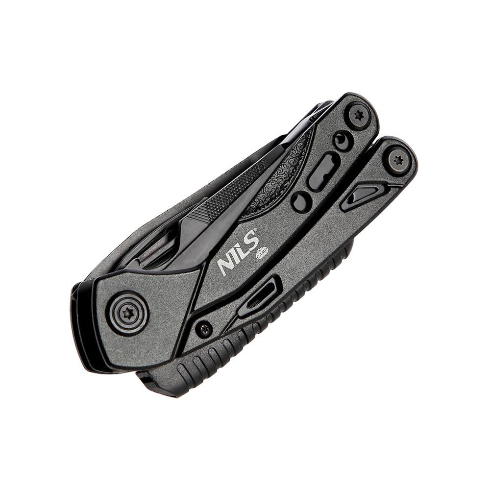 NILS CAMP Multitool 12 Funktionen mit Bits für Camping Outdoor Alltag