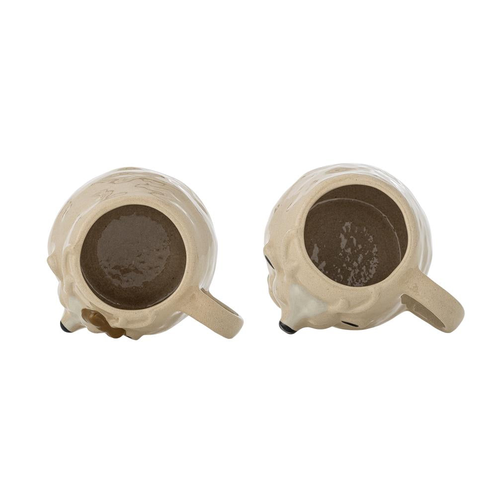 Bloomingville Rudolph Tasse Natur Steingut 2er Set Rentier Weihnachtstassen