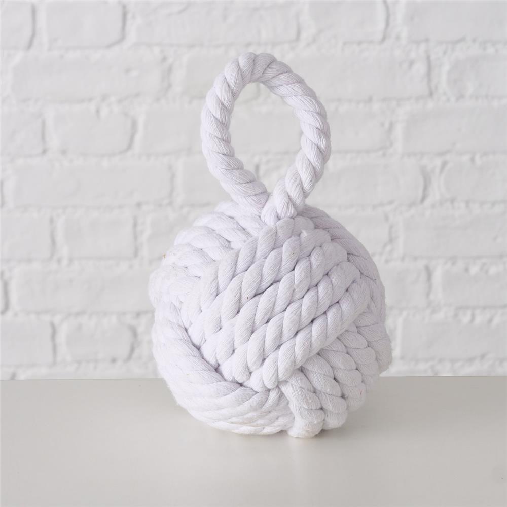 BOLTZE Zuber Knoten Türstopper Fensterstopper Buchstütze Maritimes Design | 2 Stück Grau/Weiß